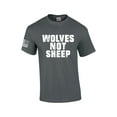 thumbnail image 1 of Men's Wolves Not Sheep Patriotic American Flag Sleeve T-shirt-Charcoal-small, 1 of 4