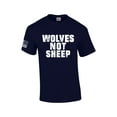thumbnail image 1 of Men's Wolves Not Sheep Patriotic American Flag Sleeve T-shirt-Navy-small, 1 of 4