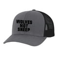 thumbnail image 1 of Men's Wolves Not Sheep Patriotic Embroidered Mesh Back Trucker Hat, Charcoal/Black, 1 of 4