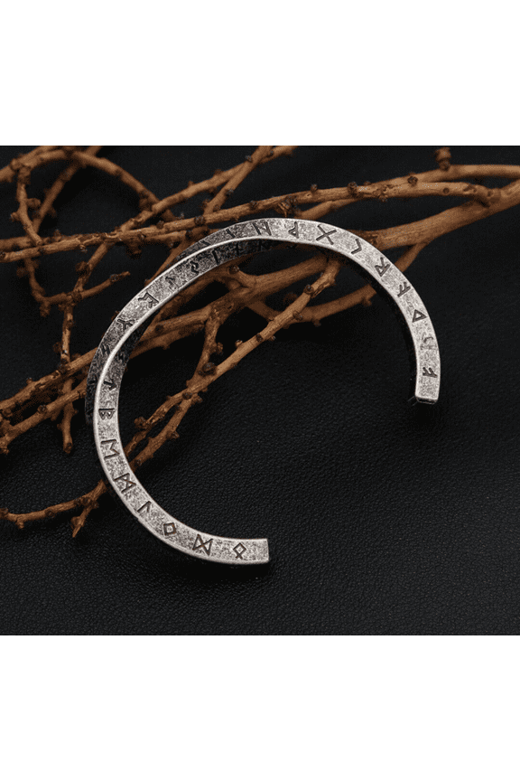 Men's/Womans Twisted Open Bangle Retro Viking Rune Norse Cuff Bracelet