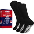 thumbnail image 1 of Diamond Star Unisex Diabetic Loose Top Therapeutic Anti Slip-Non Skid Gripper Soft Cotton Full Cushioned Crew Socks (Black - 3 Pairs, Socks Size 9-11, Fit Women's Shoe Size 5-10), 1 of 7
