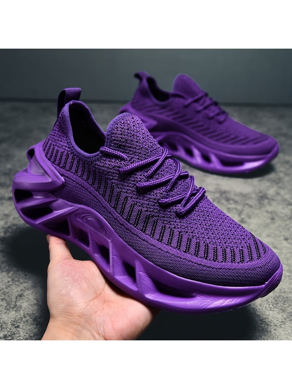 Men's & Women's 2026 All-Season Breathable Running Shoes - Lightweight Stability Sneakers with Cushioned Sole, Purple/Black Track Shoes for Gym,, Walking - Unisex Athletic Footwear