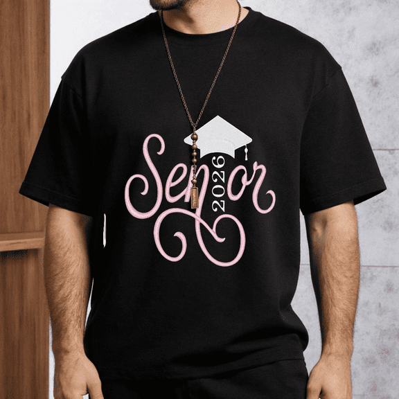 Men's Women's 2026 Senior Graduation T-Shirt Cap S-5XL