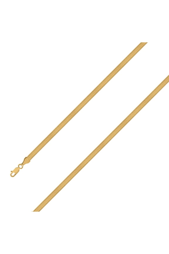 Men’s Women's 4 MM 10k Yellow Gold Herring Bone Chain Necklace - Size 16 Inches