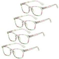 thumbnail image 1 of Men's And Women's 4 Pairs of Retro Square Reading Glasses Spring Hinge Green and Pink Presbyopia Glasses Classic Blue Light Blocking Plastic HD Readers +3.00, 1 of 3