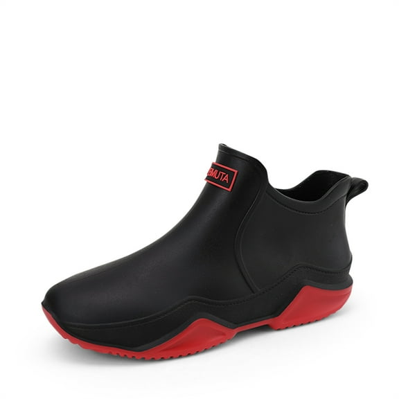 Men's and Women's Anti-Slip Waterproof Comfortable Work Shoes for Kitchen Garden Hospital Outdoor Waterproof Short Ankle Rain Boots Slip-On Water Shoes