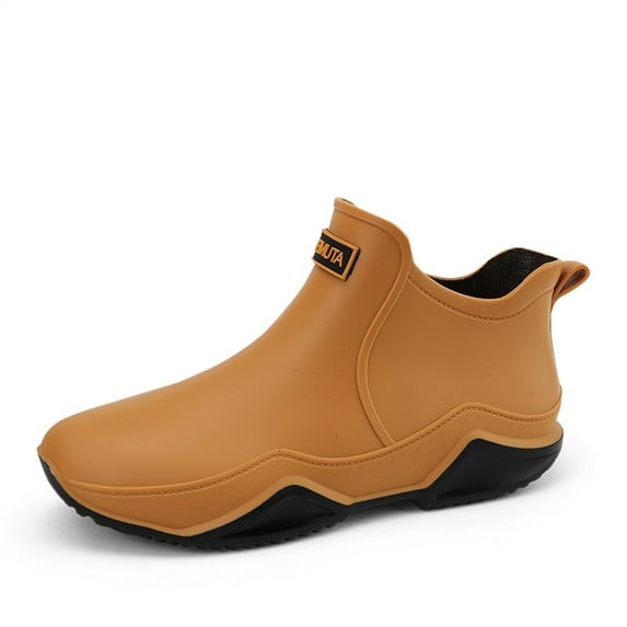 Men's and Women's Anti-Slip Waterproof Comfortable Work Shoes for Kitchen Garden Hospital Outdoor Waterproof Short Ankle Rain Boots Slip-On Water Shoes