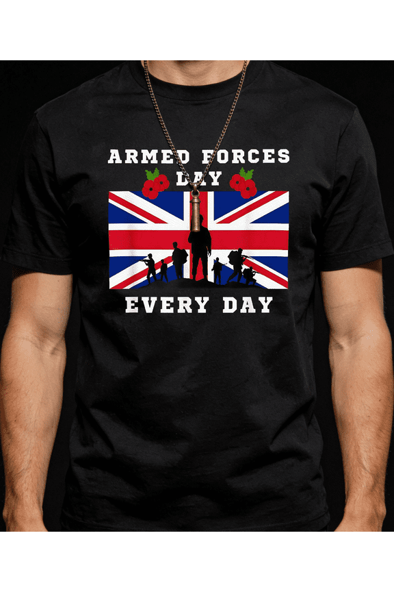 Men's Women's Armed Forces Day Poppy Union Jack T-Shirt S-5XL
