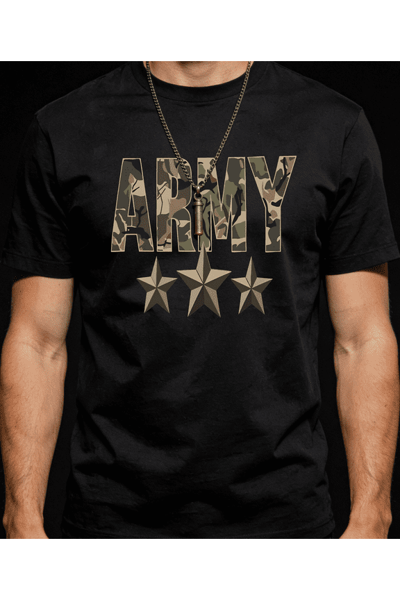 Men's Women's Army Camouflage Star Accents T-Shirt S-5XL