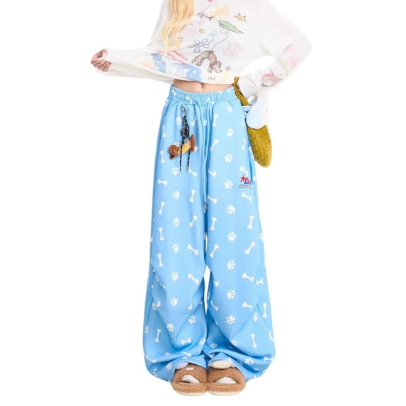 Men's Women's Baggy Jogging Bottoms Dachshund Graphic Sweatpants Drawstring Casual Trousers Y2K Streetwear Sports Trousers With Pockets Unisex Vintage Wide Leg Pants with Fixed pendant