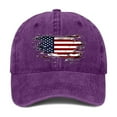 thumbnail image 1 of Men's and Women's Baseball Cap with Striped Design, Vintage Style Cotton Dad Hat with Adjustable Fit, Casual Daily Wear Cap for Outdoor Activities, Lightweight Breathable Unisex Baseball Hat - Purple, 1 of 2