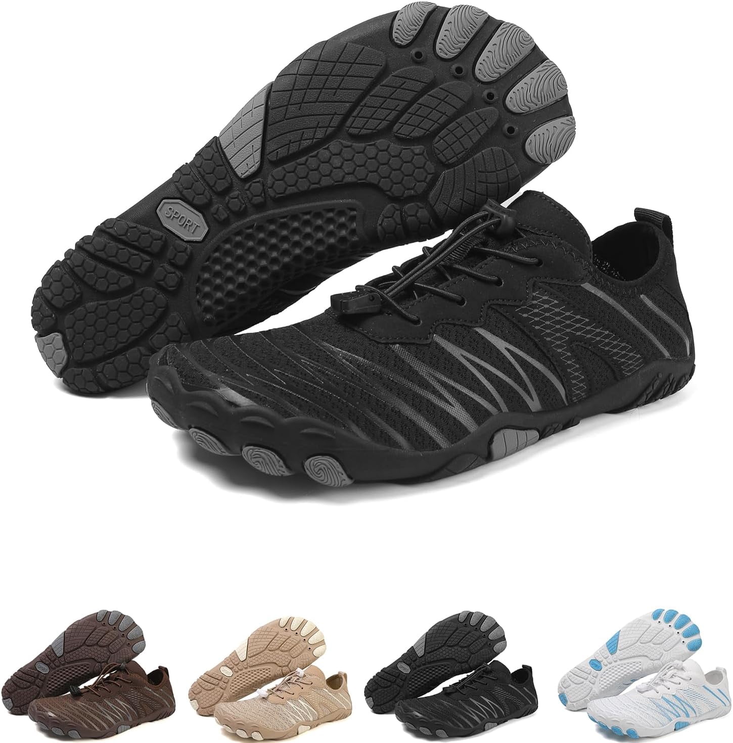 Men's and Women's Beach Hiking Fitness Shoes – Waterproof EVA Comfort Insole, Non-Slip Rubber Sole, Lightweight Couple Style Sneakers for Outdoor Activities