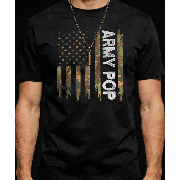 Men's Women's Camouflage American Flag Army Pop T-Shirt S-5XL