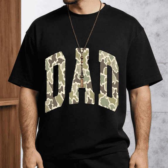 Men's Women's Camouflage Dad Letter Graphic T-Shirt S-5XL