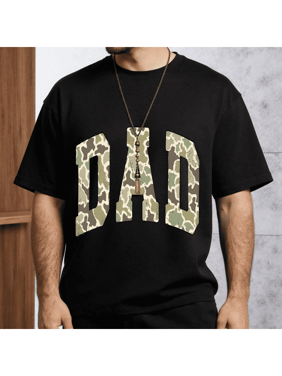 Men's Women's Camouflage Dad Letter Graphic T-Shirt S-5XL