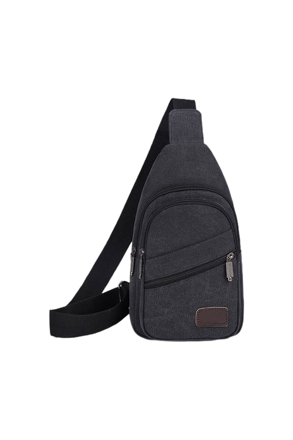 Men's & Women's Canvas Sling Bag, Multi-Pocket Crossbody Chest Bag with Adjustable Strap, Durable Casual Shoulder Backpack for Commuting, Travel, Shopping & Daily Use