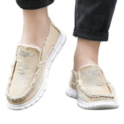Mens Womens Casual Cloth Shoes Canvas Slip on Loafers Breathable Lightweight Boat Shoes