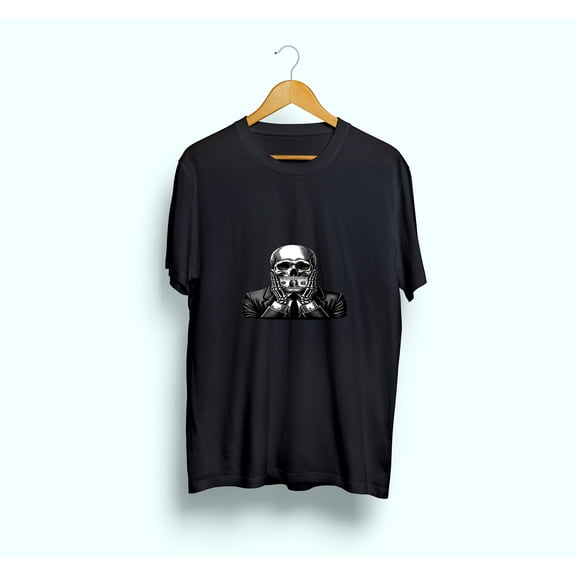 Men’s & Women’s Casual Short Sleeve T-Shirt - Skull Money Suit Corruption pattern Comfortable & Breathable Casual T-Shirt for Everyday Wear