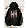 thumbnail image 1 of Men's & Women's Christmas Nutcracker Soldier Print Hooded Sweatshirt - Cozy Pullover Hoodie with Nutcracker March Design, Machine Washable Holiday Sweater for Xmas Parties & Winter Casual Wear, 1 of 5