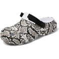 thumbnail image 1 of Men's Women's Clogs Slip On Waterproof Garden Shoes, Snake Printed Lightweight Non-Slip Comfort Mules with Adjustable Strap for Outdoor Indoor, 1 of 12