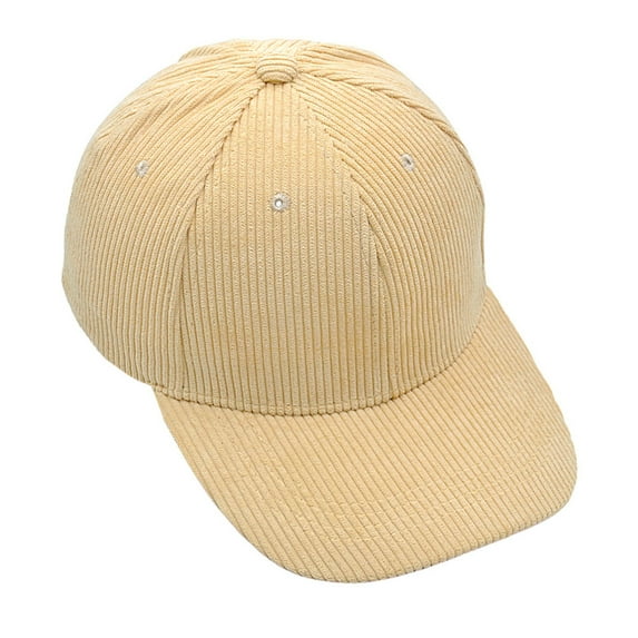 ZQUUVOU Men's Women's Corduroy Solid Color Baseball Cap Outdoor Sports Cotton Hiking Driving Camping Sun Hat Yellow