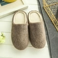thumbnail image 1 of Men's Women's Cozy Fleece House Slippers Breathable Slip-on Indoor Shoes Winter Warm Slippers, 1 of 4