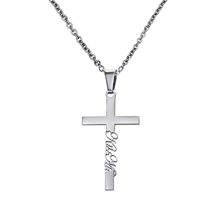custom engraved engraved cross chain for him