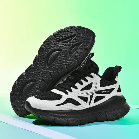 Men's & Women's Cushioned Walking Shoes - Lightweight Sneakers Big Size Available for, Gym, - Unisex Athletic Footwear with Insole & MD Sole, /Fabric Upper, Low-Top Round Toe Design -