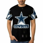 AAADFSE Men's Women's Dallas_Cowboys Short Sleeve Graphic Crew Neck T-shirt - Athletic Running Gym Workout Tee Tops S