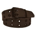 thumbnail image 1 of Men's Women's Double Grommet 2 Hole Belts Canvas Web Solid Casual Belt Brown Size XL, 1 of 5