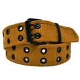 thumbnail image 1 of Men's Women's Double Grommet 2 Hole Belts Canvas Web Solid Casual Belt Camel Size M, 1 of 5