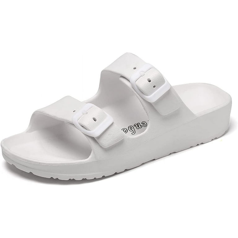 Men's Women's EVA Flat Sandals Adjustable Double Buckle Rubber
