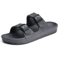 thumbnail image 1 of Men's Women's EVA Flat Sandals Adjustable Double Buckle Rubber Slide Sandals, 1 of 14