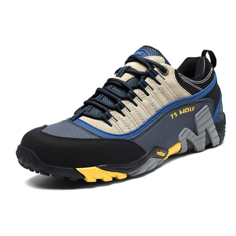 Men's Women's Extra Wide Outdoor Hiking Shoes Waterproof Durable Non-Slip Lightweight Trekking Camping Athletic Shoes Yellow 10 Men/11 Women