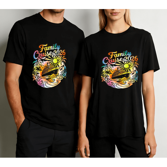 Men's Women's Family Cruise 2026 Tropical Vacation T-Shirt S-5XL Party
