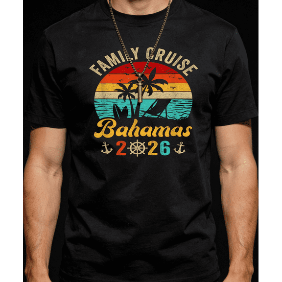 Men's Women's Family Cruise Bahamas 2026 Tropical Beach T-Shirt S-5XL