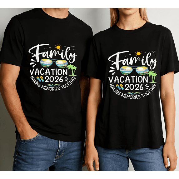 Men's Women's Family Vacation 2026 Beach Memories T-Shirt S-5XL Party