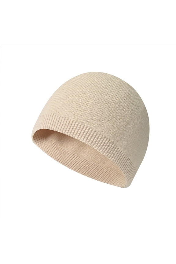 Men's and Women's Fashion Knitted Beanie, Warm Wool Blend Skull Cap for Cold Weather, Small Casual Woolen Hat for Daily Use, Unisex Winter Hat for Outdoor Activities and Travel - Beige
