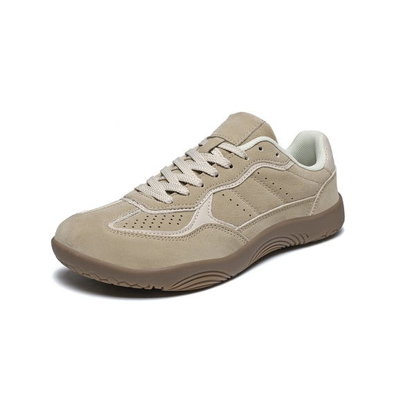 Men's Women's Fashion Sneakers Suede Retro Lace-up Walking Shoes Low Top Lightweight Non-slip Casual Shoes Yellow 10 Men/11 Women