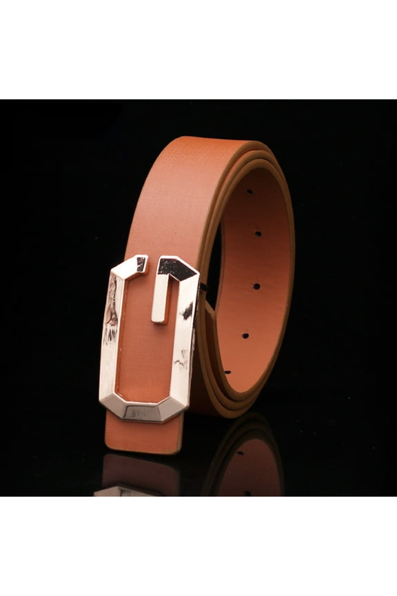 Men's And Women's G Buckle Belt Neutral Gold G Smooth Buckle Belt Imitation Leather Smooth Buckle Casual Pants Belt. Means Belts Click Pack Hop Belt Buckles Men Belt for Men Leather Men's Dress Belt
