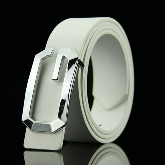 Men's and Women's G Buckle Belt Neutral Gold G Smooth Buckle Belt Imitation Leather Smooth Buckle Casual Pants Belt. Mechanic Belt Buckles Men Western Big Mens Belts Outdoor Belts for Men 44