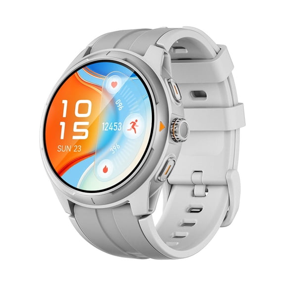 Men's/Women's GPS Smartwatch, 1.2 Inch MIP Screen, Dual-Band GPS and Offline Maps, Silver Gray