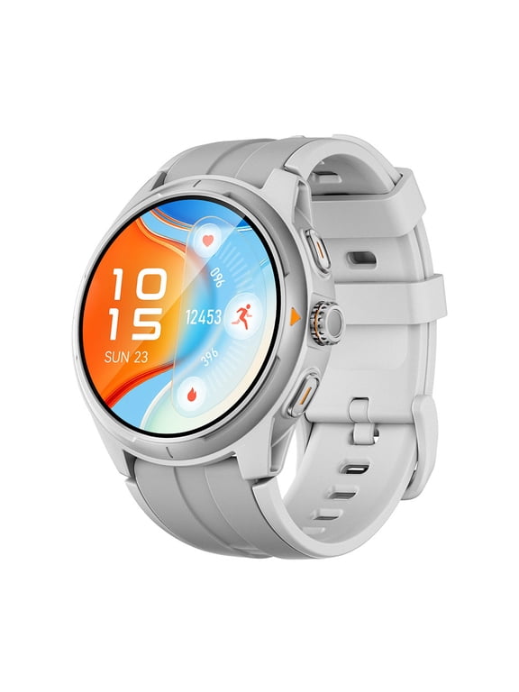 Men's/Women's GPS Smartwatch, 1.2 Inch MIP Screen, Dual-Band GPS and Offline Maps, Silver Gray