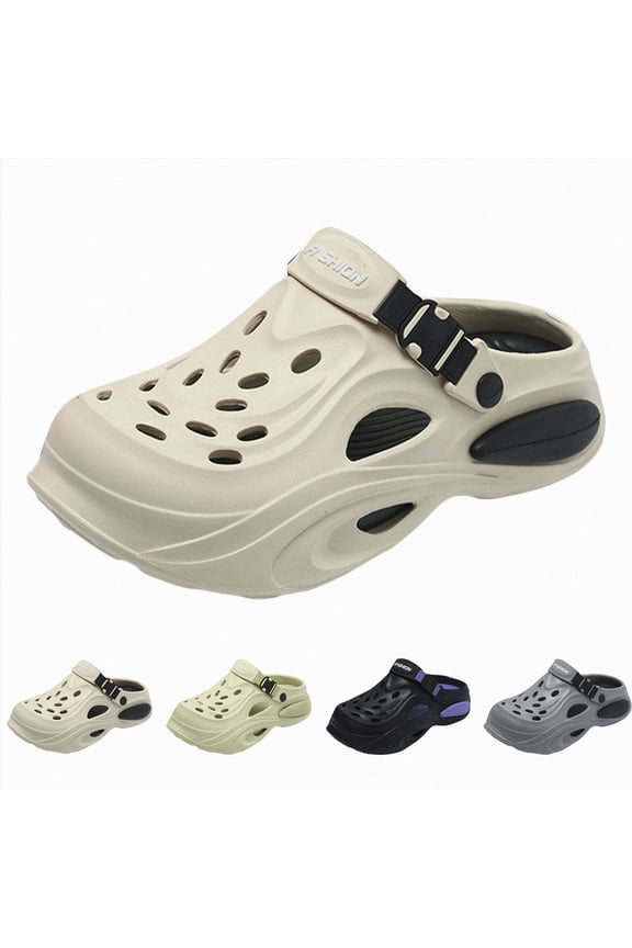Men's Women's Garden Clogs Shoes Arch Support Unisex Slip on Outdoor Breathable Beach Slippers Walking Sandals Green Size 8.5