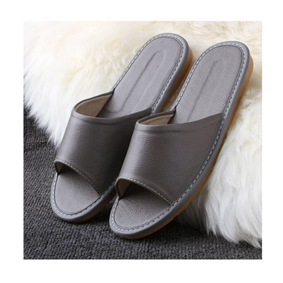 Men's and Women's Genuine Leather Open Toe Slippers Summer Sandals,Open Toes Indoor Slippers Leather Sandals Casual House Shoes Bedroom Slippers Office Slippers Gift for Mens Womens