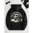 thumbnail image 1 of Men's & Women's Graphic Hoodie - TRUST NO ONE Skull & Peace Sign Design, Geometric Pattern, Pullover with Drawstring Hood, All-Season Casual Streetwear, Machine Washable, 1 of 6