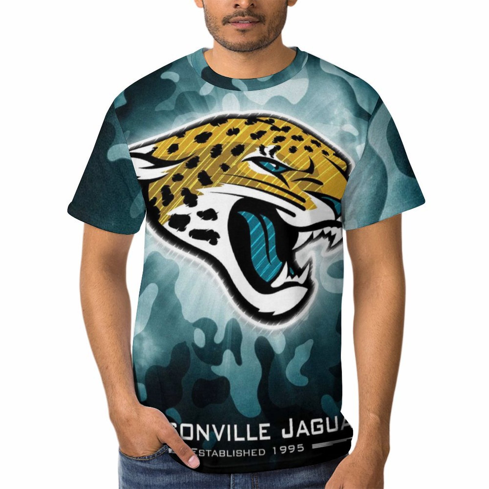 Men's Women's Jacksonville_Jaguars Short Sleeve Graphic Crew Neck T