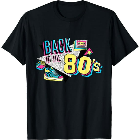 Men's Women's Kids Vintage Retro Back To 80's Outfit Graphic T-Shirt men and women can wear, black, white, gifts