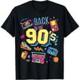 thumbnail image 1 of Men's Women's Kids Vintage Retro Back To 90's Graphic Design T-Shirt men and women can wear, black, white, gifts, 1 of 4