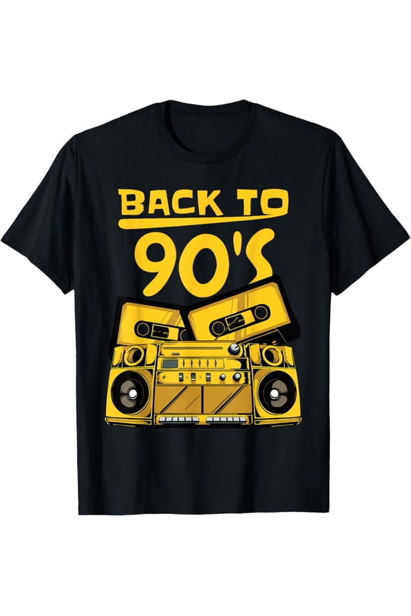 Men's Women's Kids Vintage Retro Back To 90's Graphic Design T-Shirt men and women can wear, black, white, gifts